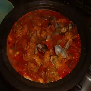 Spanish meatballs with clams, chorizo & squid