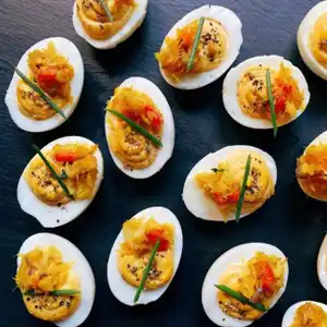 Codfish deviled eggs
