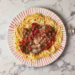 Spaghetti with Spanish flavours